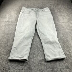 Levis Capri Jeans Womens 31 White Cuffed‎ Mid Rise